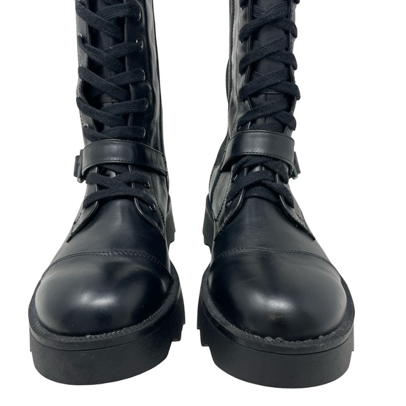 Aerosoles Sondra Black Leather Lace-Up Knee High Boots, Size US 10 NWT - Picture 4 of 10